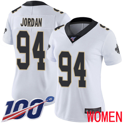New Orleans Saints Limited White Women Cameron Jordan Road Jersey NFL Football #94 100th Season Vapor Untouchable Jersey->women nfl jersey->Women Jersey